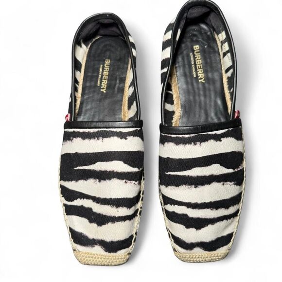 Burberry Women's Abstract/Zebra Print Flat Slip-on Espadrilles EU40/US9.5 - Picture 6 of 8
